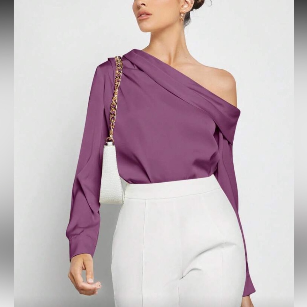 Elegant Purple Off-Shoulder Women's Top